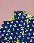 טוניקה פרחונית כחולה עם פטריות ופרפרים | 12-18 חודשים