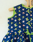 טוניקה פרחונית כחולה עם פטריות ופרפרים | 12-18 חודשים