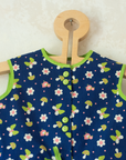 טוניקה פרחונית כחולה עם פטריות ופרפרים | 12-18 חודשים