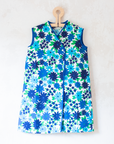 שמלה פרחונית בגווני כחול | דד סטוק מהסבנטיז | 6-7 שנים