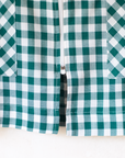 Green and white checkered shirt with flowers | 7-8 years