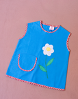 Blue tank top with pocket and flower | Italian dead stock | 9-12 months