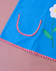 Blue tank top with pocket and flower | Italian dead stock | 9-12 months