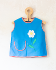Blue tank top with pocket and flower | Italian dead stock | 9-12 months