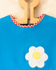 Blue tank top with pocket and flower | Italian dead stock | 9-12 months