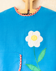 Blue tank top with pocket and flower | Italian dead stock | 9-12 months