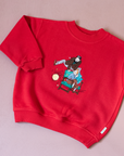 Red sweatshirt with Tintin embroidery | 5-6 years