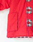 מעיל פוך אדום עם משבצות מבית איב סאן לורן | 3-9 חודשים