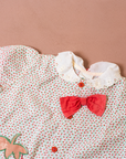Overalls with strawberries and bow tie | 6-9 months