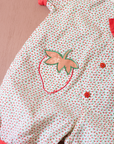 Overalls with strawberries and bow tie | 6-9 months