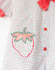 Overalls with strawberries and bow tie | 6-9 months
