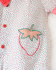 Overalls with strawberries and bow tie | 6-9 months