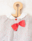 Overalls with strawberries and bow tie | 6-9 months