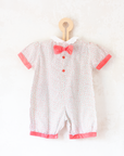 Overalls with strawberries and bow tie | 6-9 months