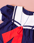 Sailor overalls with red ribbon | 3-6 months