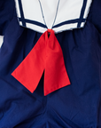 Sailor overalls with red ribbon | 3-6 months