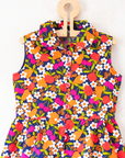 Seventies floral dress with apples and pears | 3-4 years