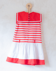 שמלת מלחים באדום ולבן | 4-5 שנים