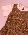 Floral corduroy dress with sheer sleeves | 11-12 years