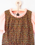 Floral corduroy dress with sheer sleeves | 11-12 years