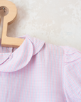 Pastel plaid shirt with petal collar | 6-7 years