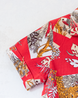 Red button-down shirt with leopards | 18-24 months