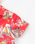 Red button-down shirt with leopards | 18-24 months