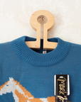 Blue knit with horses | Spanish Deadstock | 5-6 years