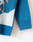 Blue knit with horses | Spanish Deadstock | 5-6 years