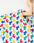 White button-down shirt with colorful schnauzers | French deadstock | 18-24 months
