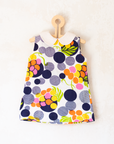 שמלה צבעונית מהסבנטיז עם ענבים | 12-18 חודשים