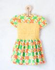 Colorful floral dress with gathers | 2-3 years