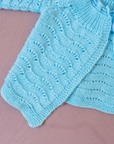 Light blue knitted wool top | 0-3 months