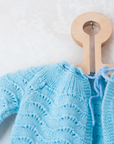 Light blue knitted wool top | 0-3 months