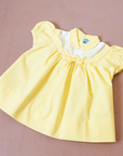 טוניקה צהובה משובצת עם רקמה | 18-24 חודשים