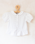 White shirt with lace and bow tie | 4-5 years