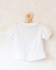 White shirt with lace and bow tie | 4-5 years