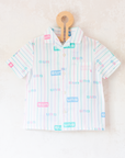 Button-down shirt with colorful stripes | French deadstock | 2-3 years