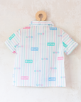 Button-down shirt with colorful stripes | French deadstock | 2-3 years