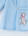 Long shirt with embroidered dog from the Sixties | 2-3 years
