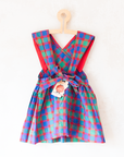 Colorful Checkered Sarafan | French Deadstock from the Sixties | 2-3 Years