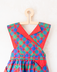 Colorful Checkered Sarafan | French Deadstock from the Sixties | 2-3 Years
