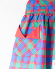 Colorful Checkered Sarafan | French Deadstock from the Sixties | 2-3 Years
