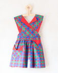 Colorful Checkered Sarafan | French Deadstock from the Sixties | 2-3 Years