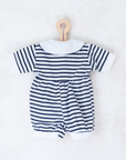 Striped sailor overalls | 6-9 months