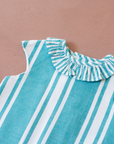 Striped dress with ruffle collar | 12-18 months