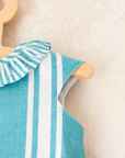 Striped dress with ruffle collar | 12-18 months