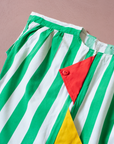 Colorful overalls with stripes and two triangles | 2-3 years