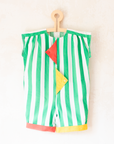 Colorful overalls with stripes and two triangles | 2-3 years