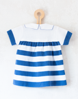 שמלת פסים סרוגה עם דגים בצווארון | 9-12 חודשים